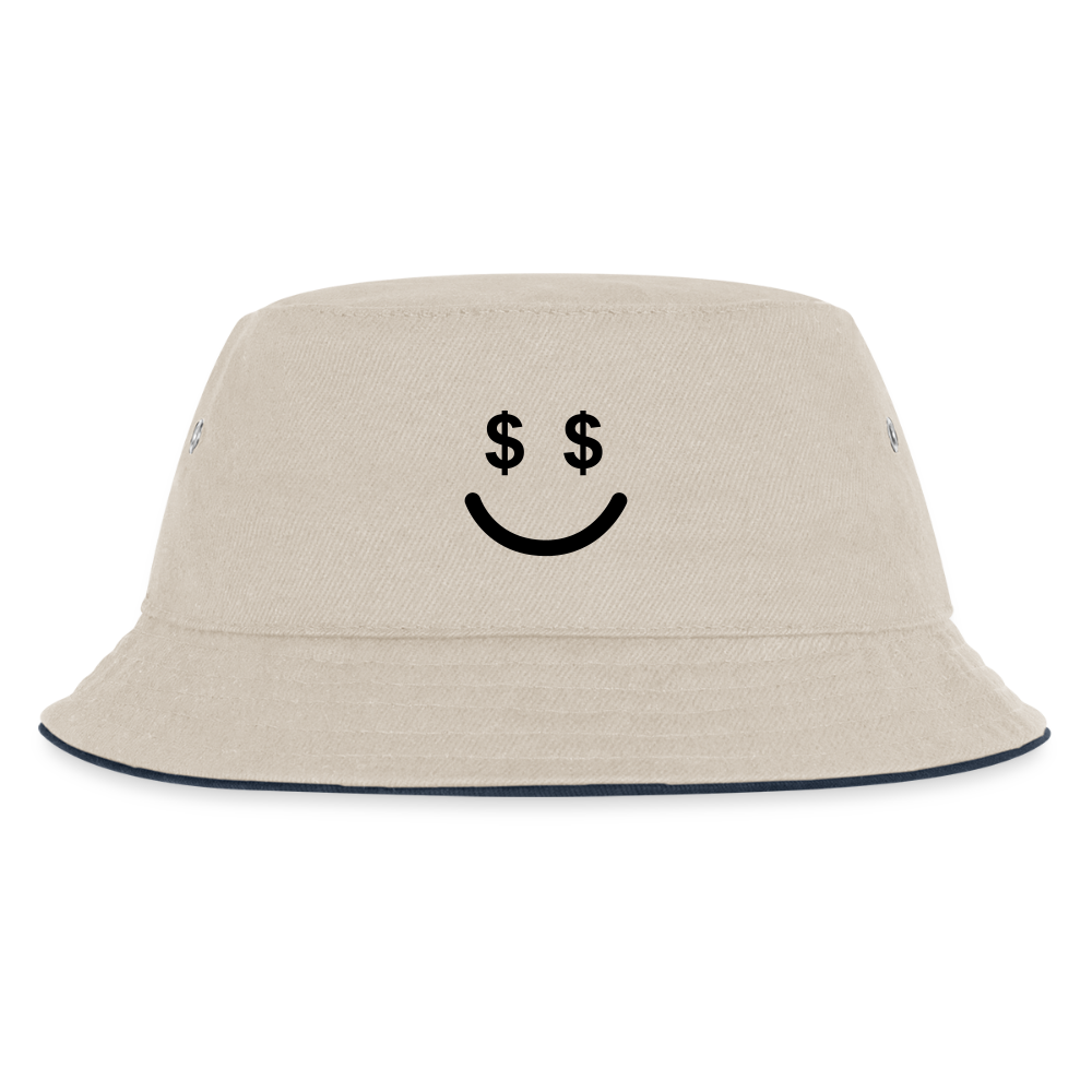 Kids’ Double Bucket Hat - ecru/navy