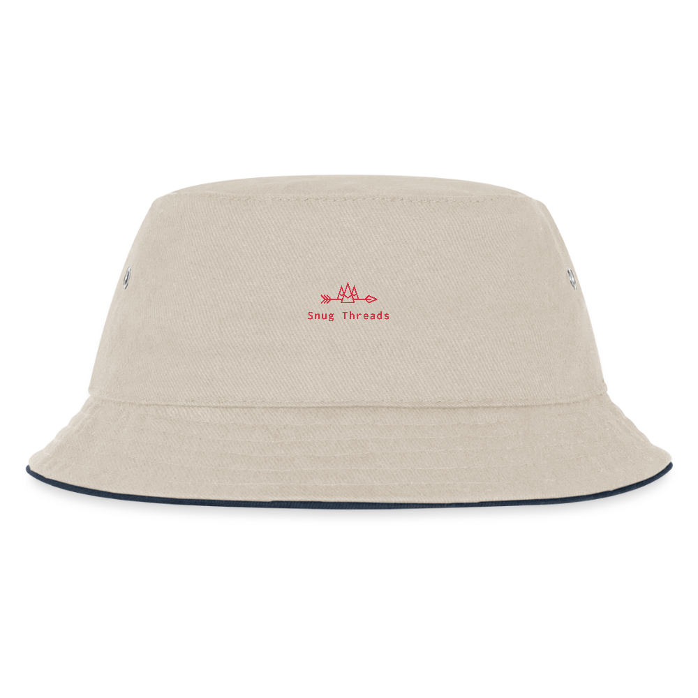 Kids’ Double Bucket Hat - ecru/navy