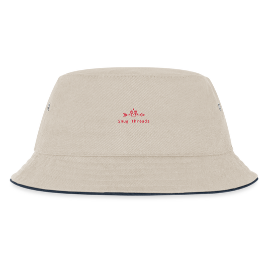 Kids’ Double Bucket Hat - ecru/navy
