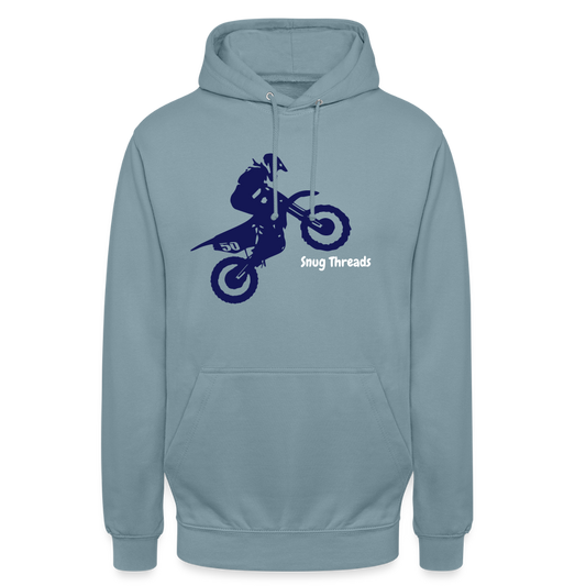 Snug Threads Work Hard Hoodie - stonewash blue